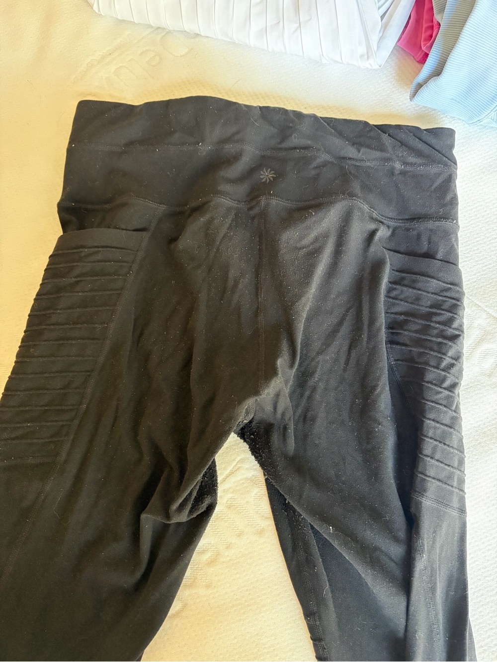 Athleta Black Girls' Leggings with Ribbed Side Panels